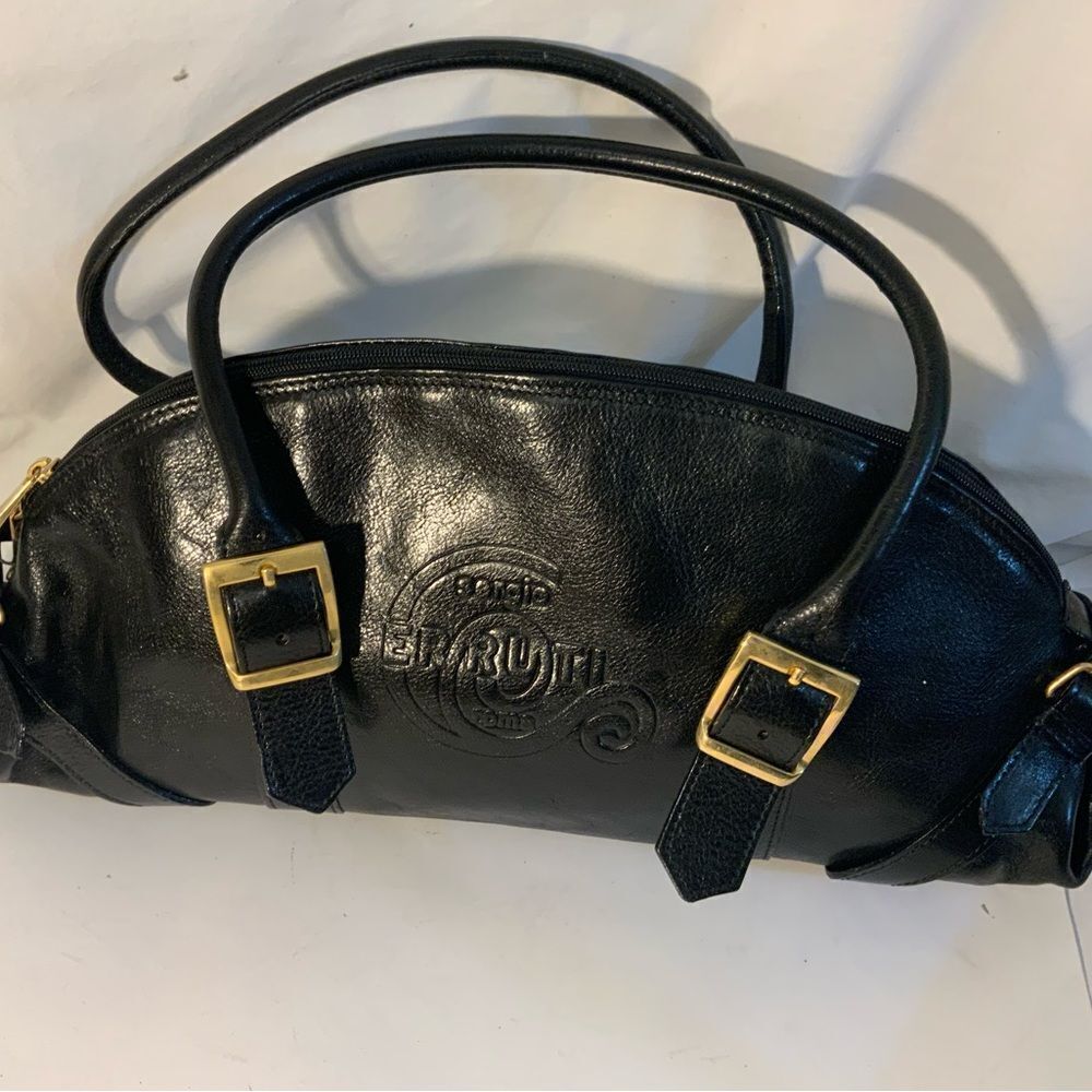Sergio Cerruti Roma Italy Black  Leather HandBag Shoulder Tote New